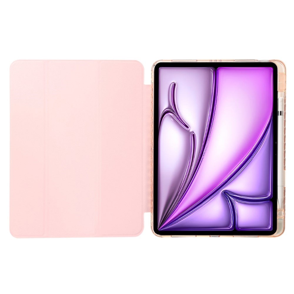 EIDERWOOD iPad Air 13" (2025 / 2024) Tri-Fold flip-deksel i kunstskinn med Apple blyantholder - rosa