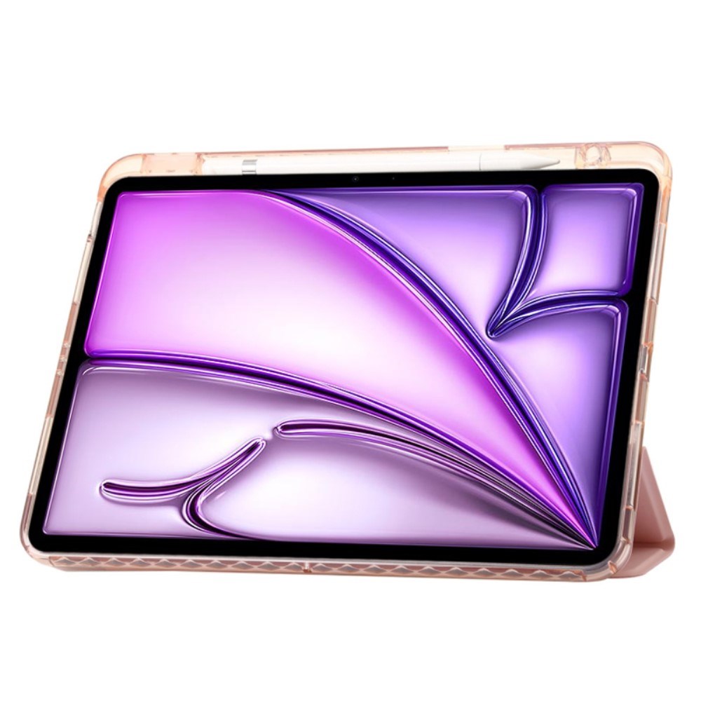 EIDERWOOD iPad Air 13" (2025 / 2024) Tri-Fold flip-deksel i kunstskinn med Apple blyantholder - rosa