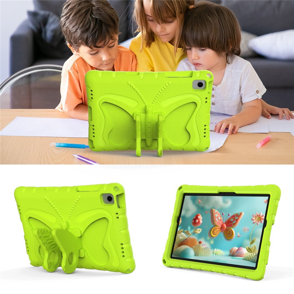 Samsung Galaxy Tab A11+ (Plus) / A9+ (Plus) EIDERWOOD Butterfly Børne Cover m. Skulderstrop & Ståfunktion - Grøn