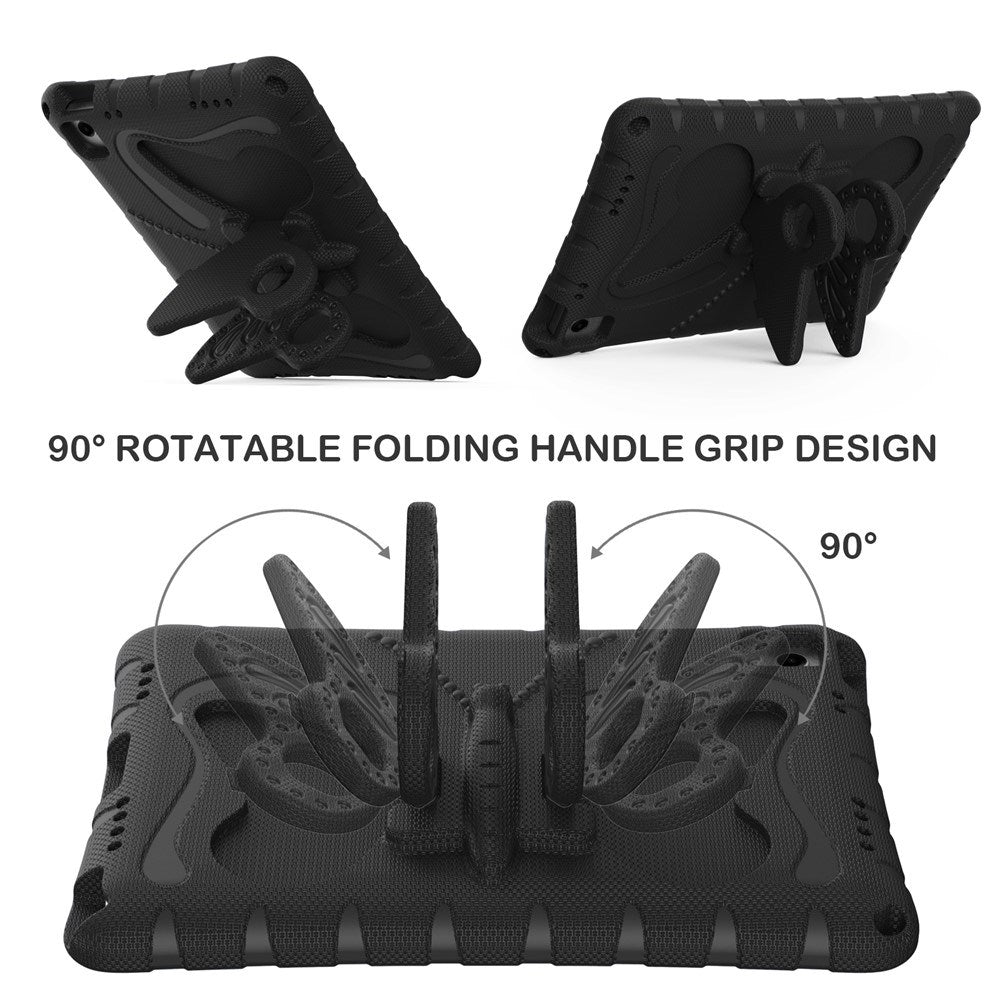 Samsung Galaxy Tab A11+ (Plus) / A9+ (Plus) EIDERWOOD Butterfly Børne Cover m. Skulderstrop & Ståfunktion - Sort