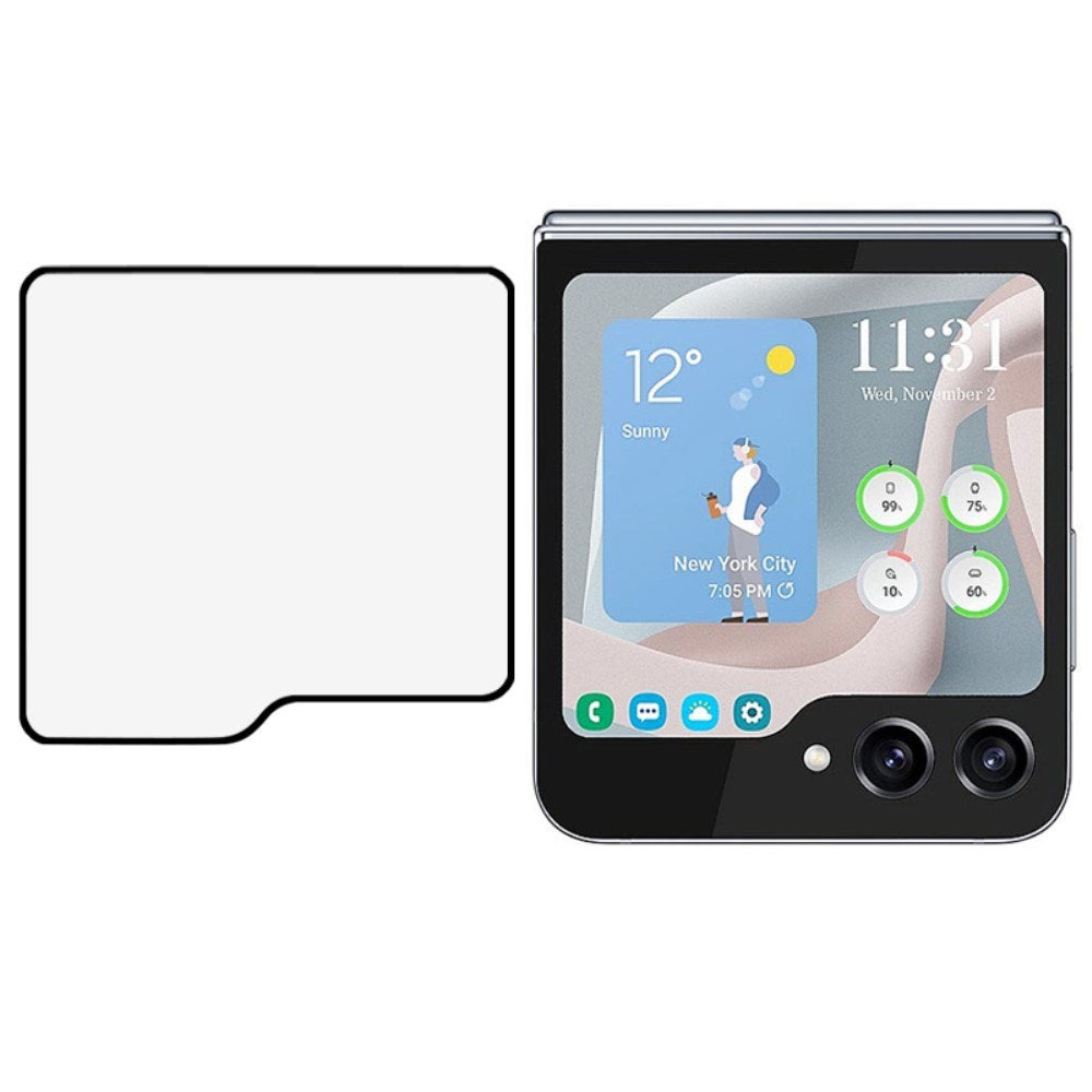 Samsung Galaxy Z Flip6 skjermbeskytter i glass til frontskjermen - Black Edge