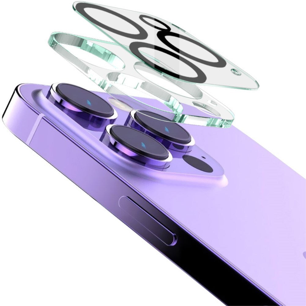 IMAK iPhone 16 Pro / 16 Pro Max Kameralinsebeskytter i herdet glass - Gjennomsiktig / Svart