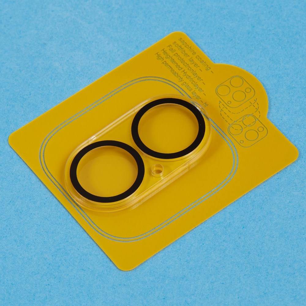 iPhone 16 / 16 Plus 2 stk. Herdet kamerabeskyttelsesglass - gjennomsiktig m. Svart kant