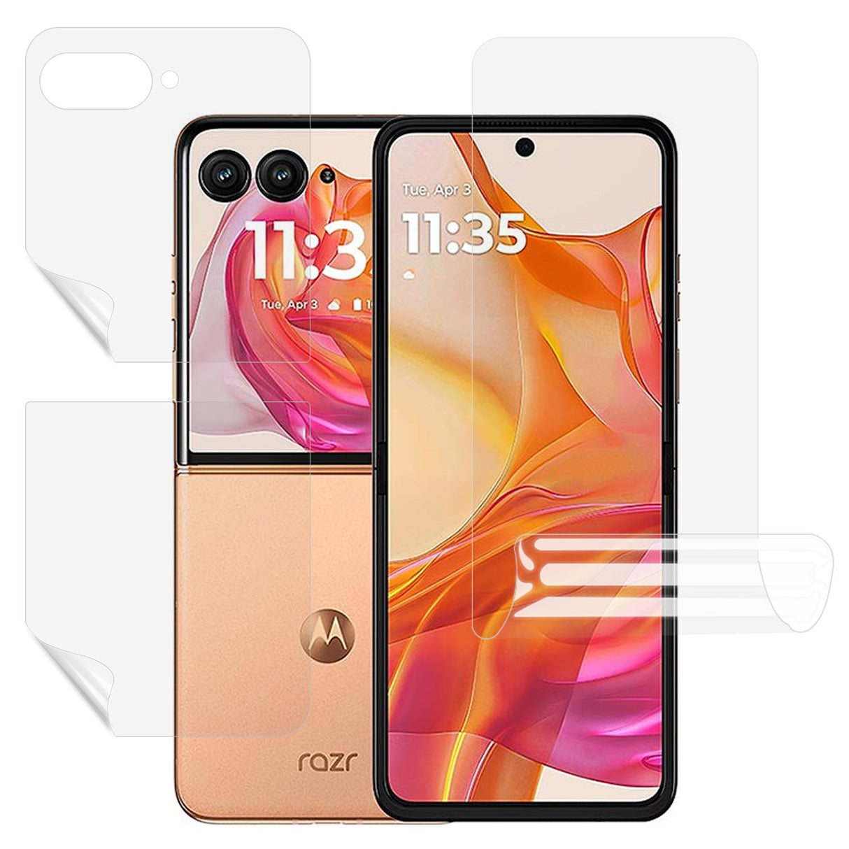 Full-dekning skjermbeskytter for Motorola Razr 50 Ultra 5G – Myk plasthydrogelfilm foran og bak