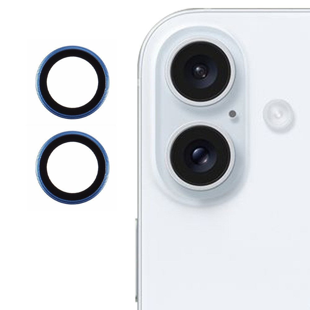 iPhone 16 / 16 Plus beskyttelsesglass til kameralinse - blå