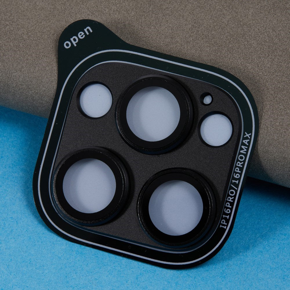 iPhone 16 Pro / 16 Pro Max Kameralinsebeskytter i herdet glass - Svart