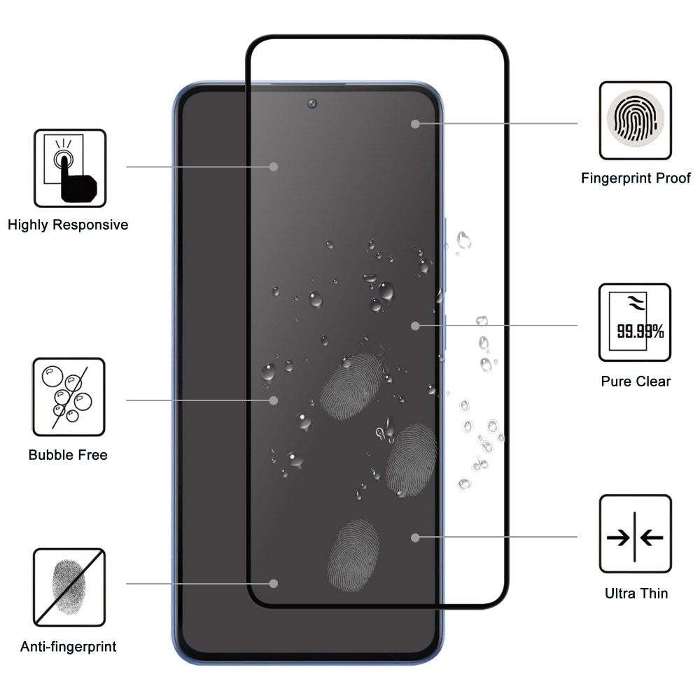 AGC Glass Screen Protector for Xiaomi 14T / 14T Pro - Gjennomsiktig / svart kant