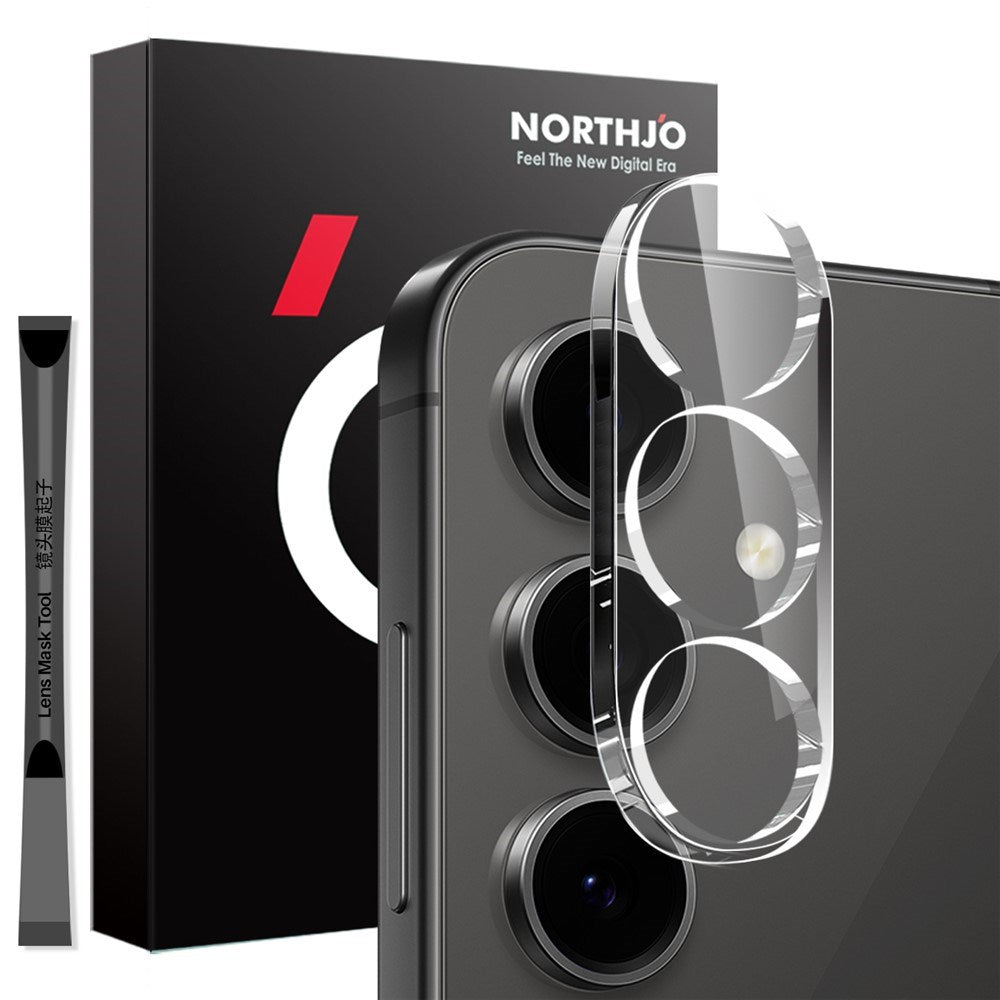 Samsung Galaxy S25 NORTHJO Hærdet Kameralinsebeskyttelsesglas - Gennemsigtig