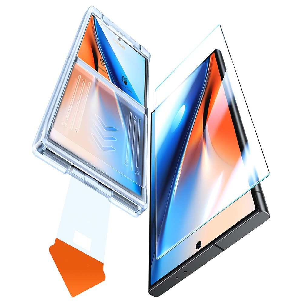 Samsung Galaxy S25 Ultra - TORRAS Full Fit Skjermbeskytter i herdet glass - Gjennomsiktig