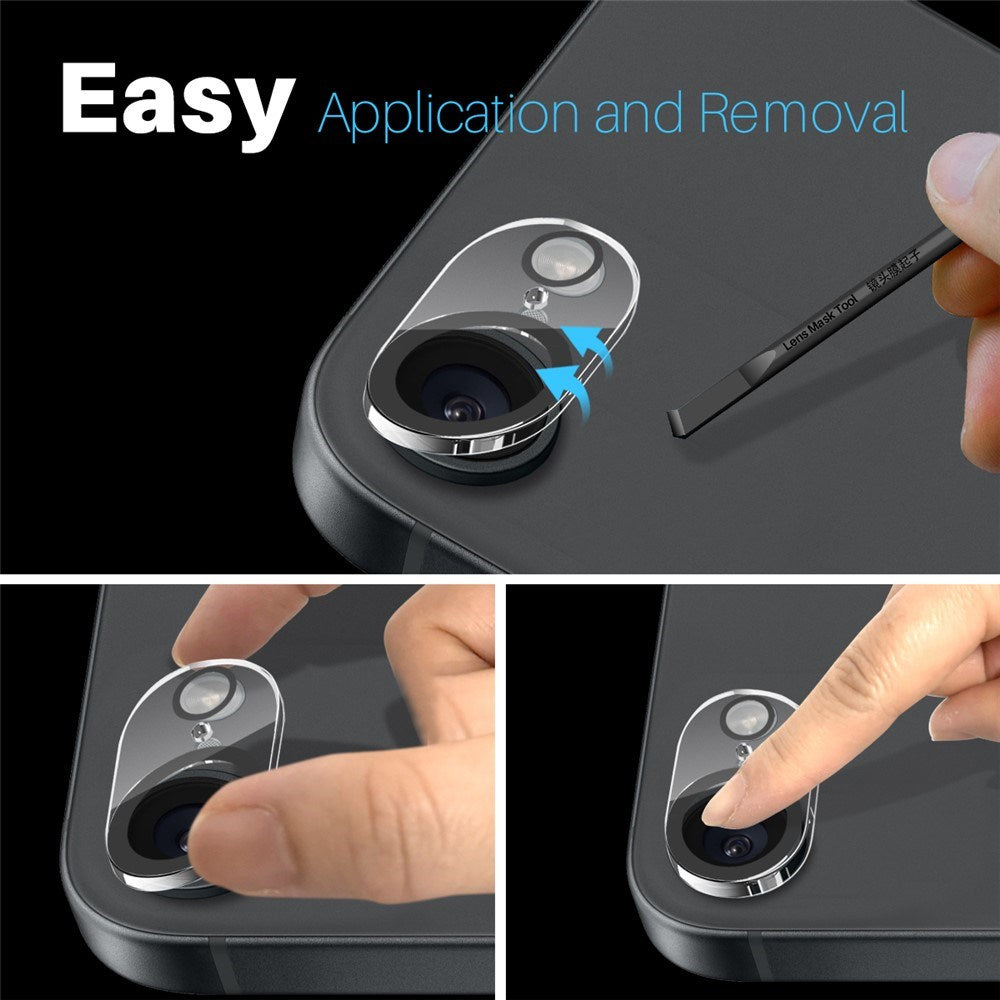 iPhone 16e NORTHJO Hærdet Kameralinsebeskyttelsesglas - Gennemsigtig / Sort Kant