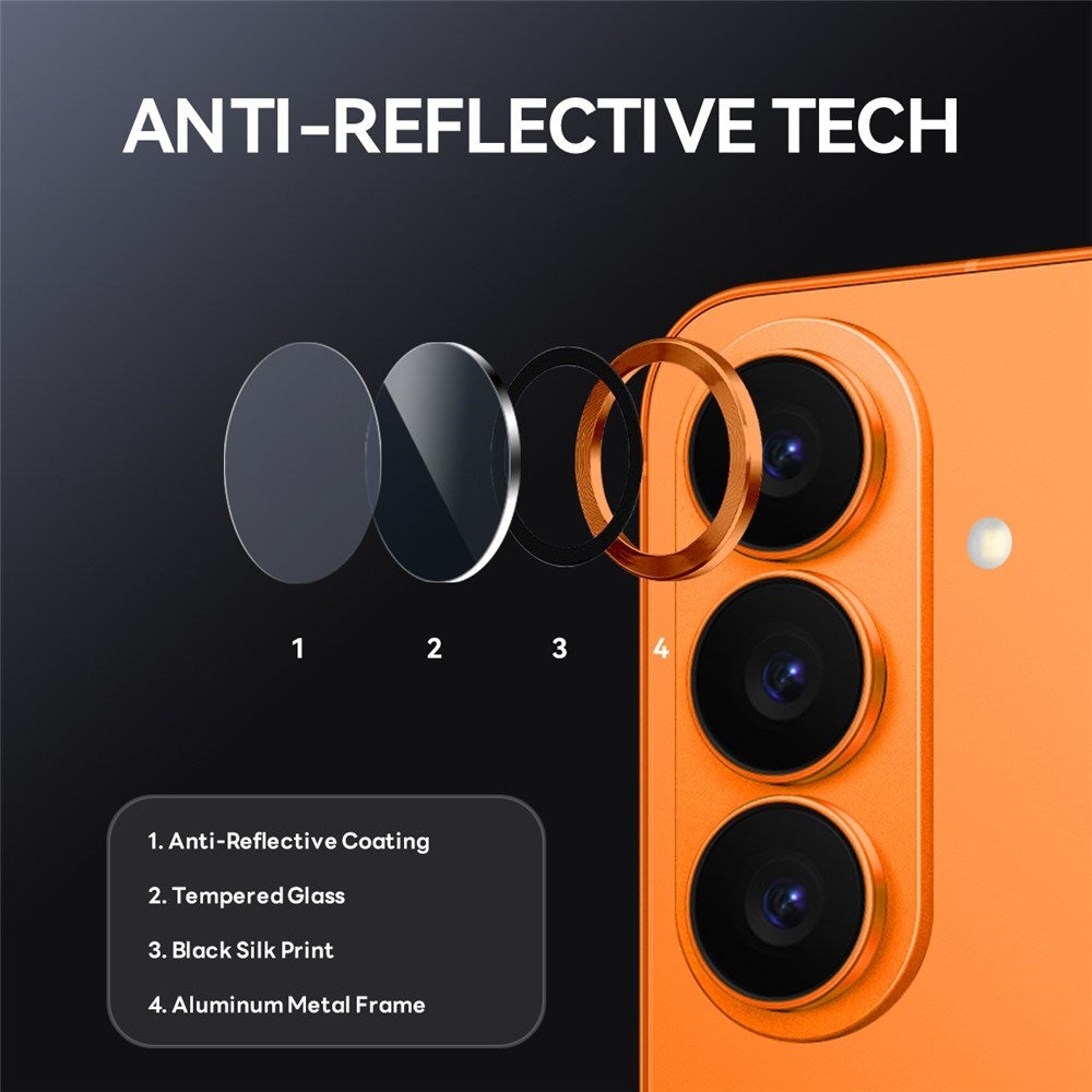 Samsung Galaxy S26 NORTHJO Metal & Glas Kameralinsebeskyttelse - Orange