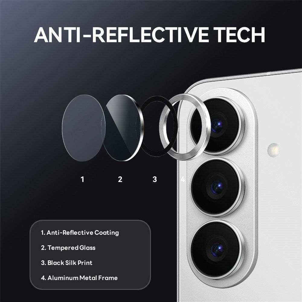 Samsung Galaxy S26 NORTHJO Metal & Glas Kameralinsebeskyttelse - Sølv