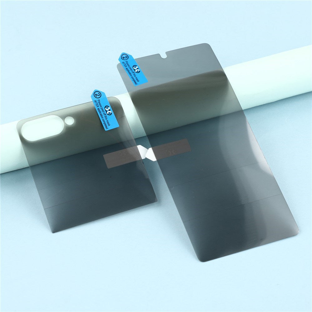 Samsung Galaxy Z Flip8 Beskyttelsessæt - Privacy - 2 Dele - Gennemsigtig