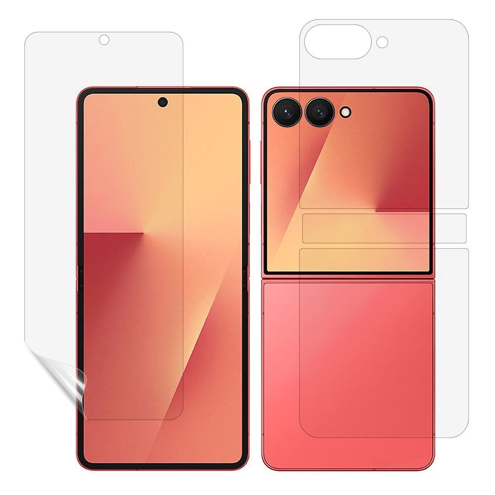 Samsung Galaxy Z Flip8 Skærmbeskyttelsesfilmssæt - 4 Dele - Gennemsigtig