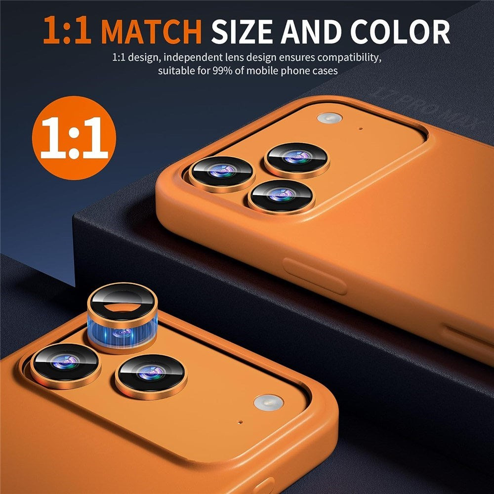 iPhone 18 Pro Max Metal og Glas Beskyttelse til Kameralinse - Orange