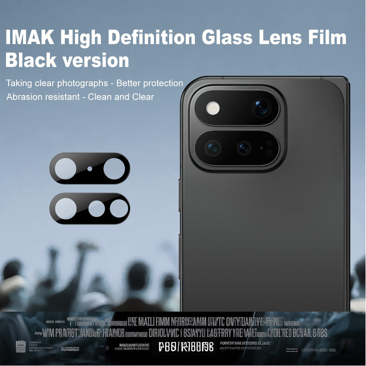 Google Pixel 11 Pro Fold IMAK Hærdet Kameralinsebeskyttelsesglas - Sort