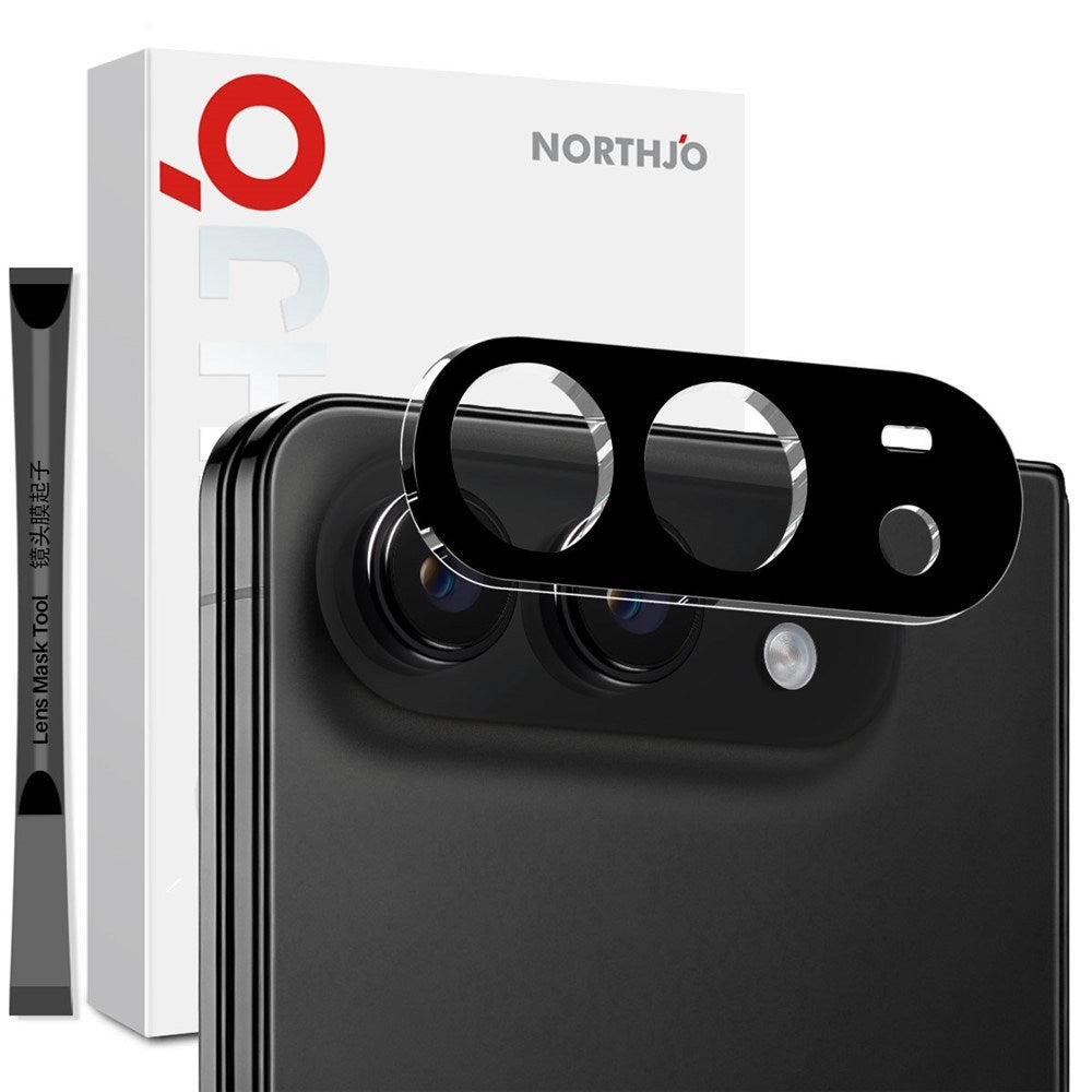 NORTHJO iPhone Fold Hærdet Kameralinsbeskyttelsesglas - Sort
