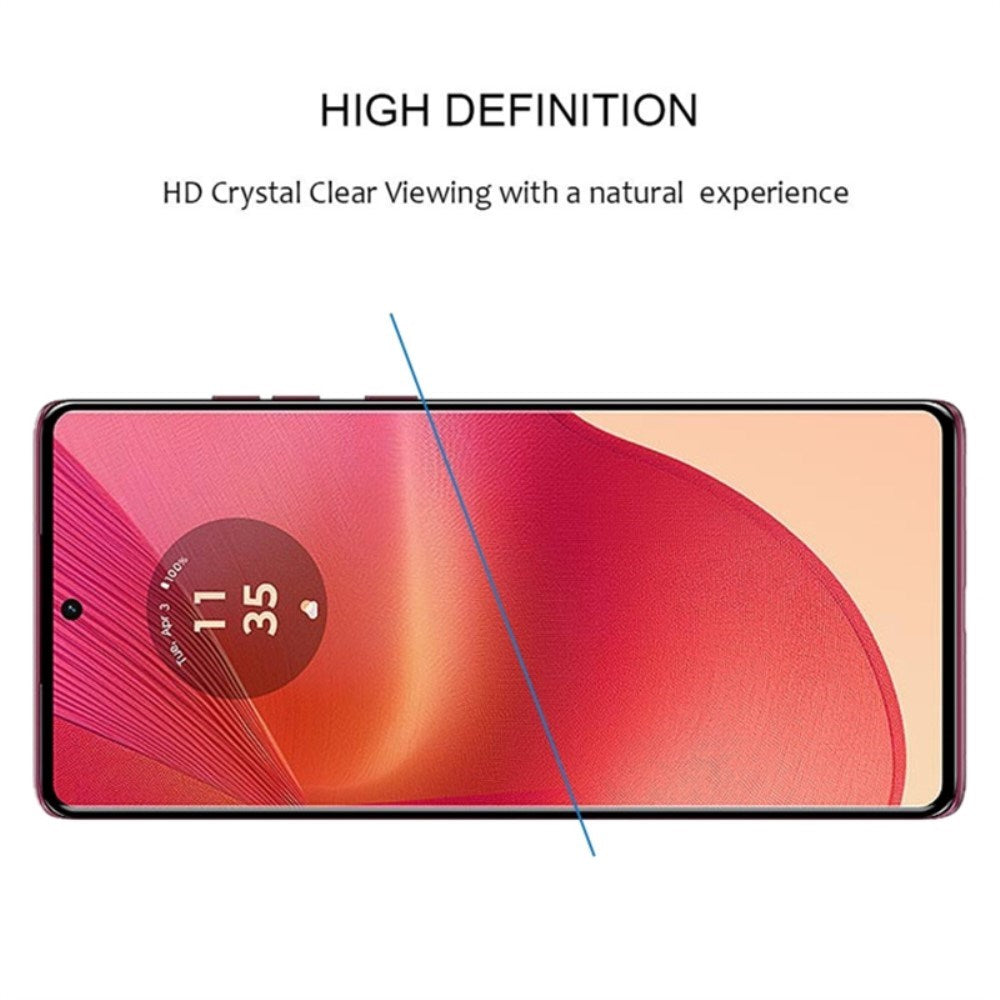Full Fit Skærmbeskyttelsesglas - Motorola Edge 50 Fusion - Gennemsigtig / Sort Kant