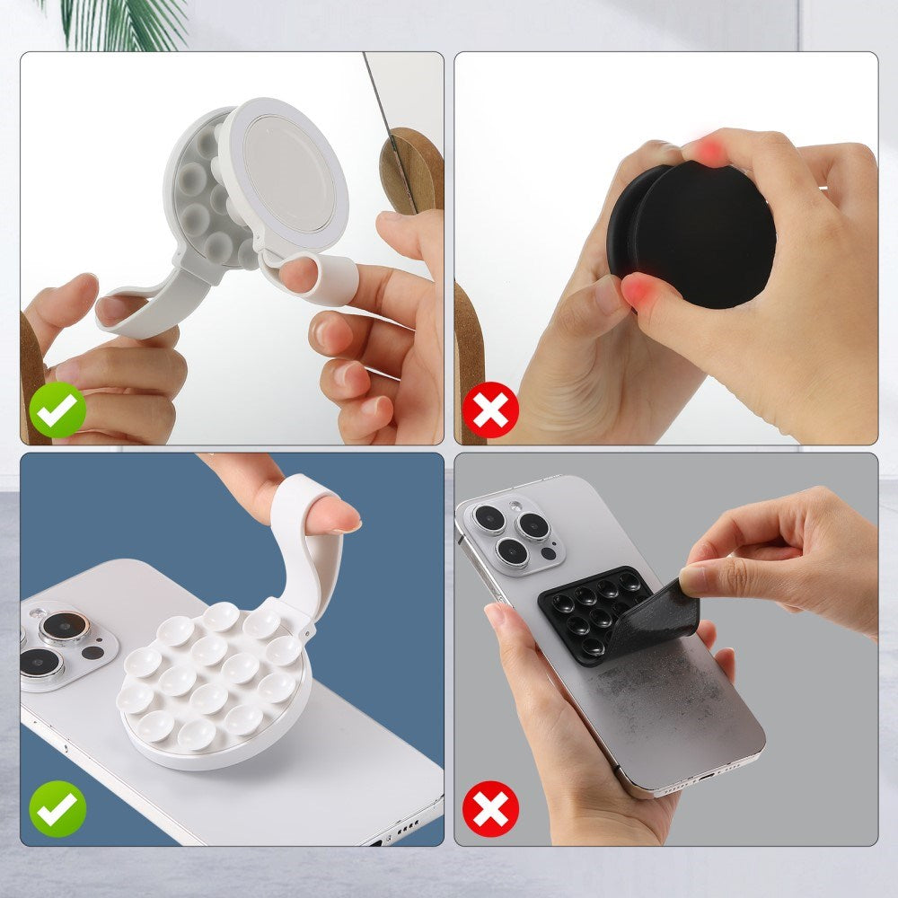 Silikon sugekopp mobilholder m. Stropp - MagSafe-kompatibel - Hvit