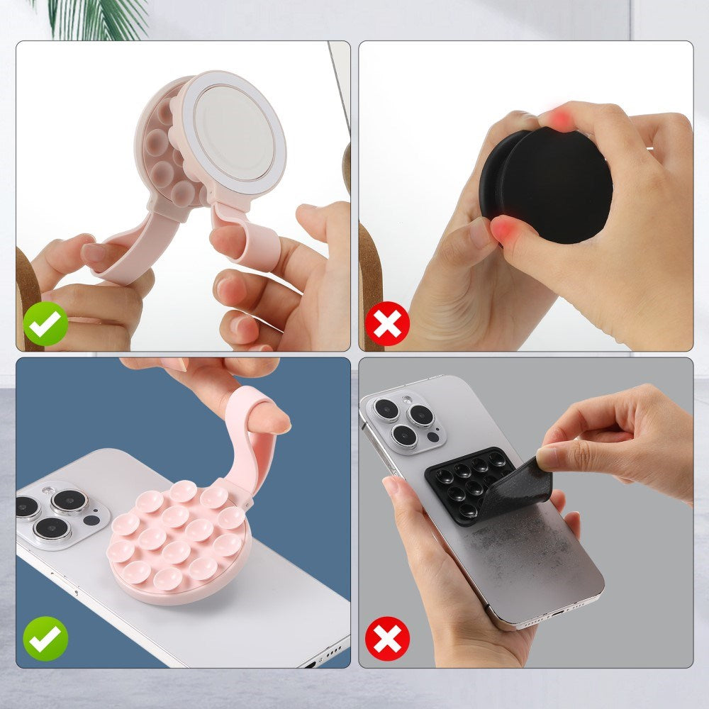 Silikon sugekopp mobilholder m. Stropp - MagSafe-kompatibel - Rosa