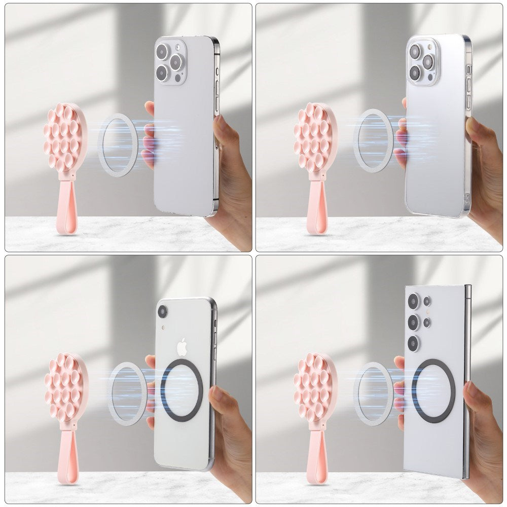 Silikon sugekopp mobilholder m. Stropp - MagSafe-kompatibel - Rosa