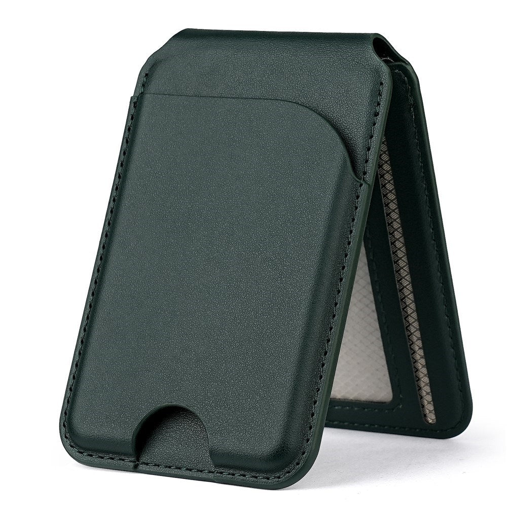 EIDERWOOD Magnetisk Kortholder - 3 Kort - Udfold Ståfunktion - MagSafe Kompatibel - Grøn