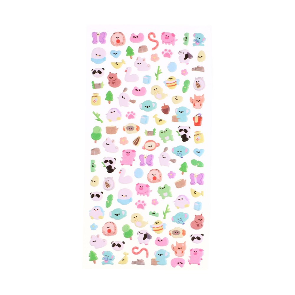 Mini 3D Bubble Foam Stickers - Mobil / Kameraudsnit - Blandet Dyr