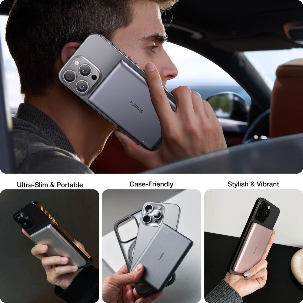 TORRAS MiniMag Power Bank 5.000 mAh - MagSafe - Grå