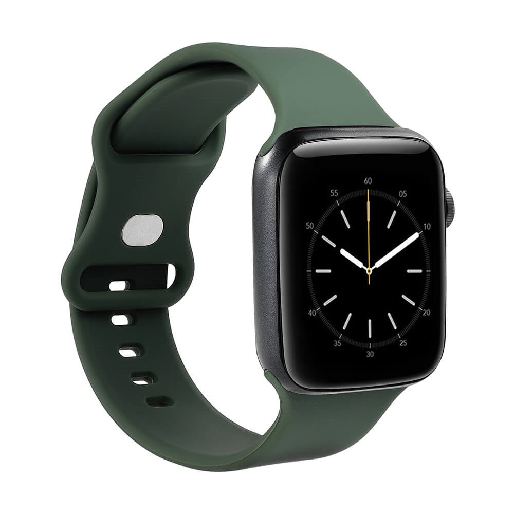 Apple Watch (42/44/SE/45/49mm) GEAR Silikone Watcharmbånd - Olivengrøn