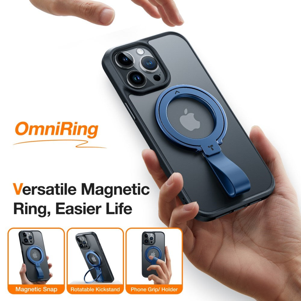 Torras MagSafe-kompatibel metallringholder med stativ - blå