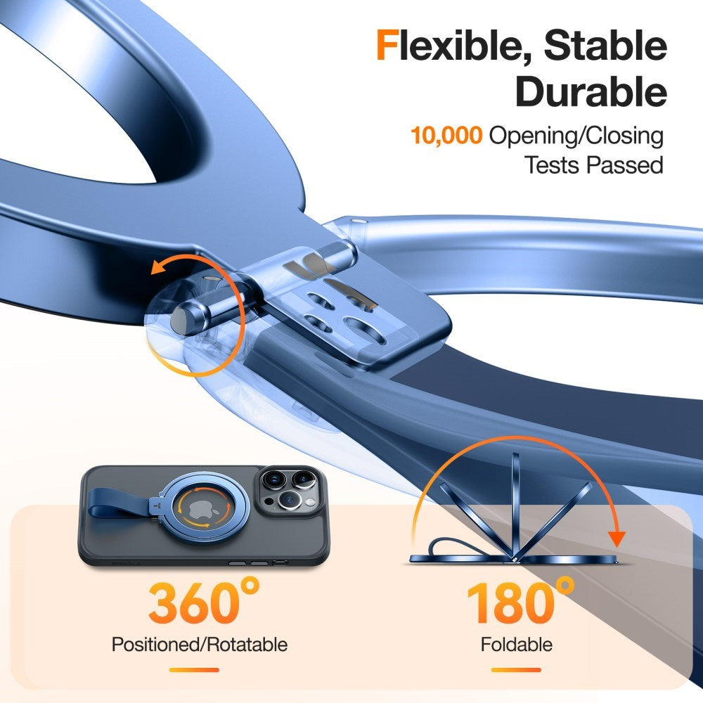 Torras MagSafe-kompatibel metallringholder med stativ - blå