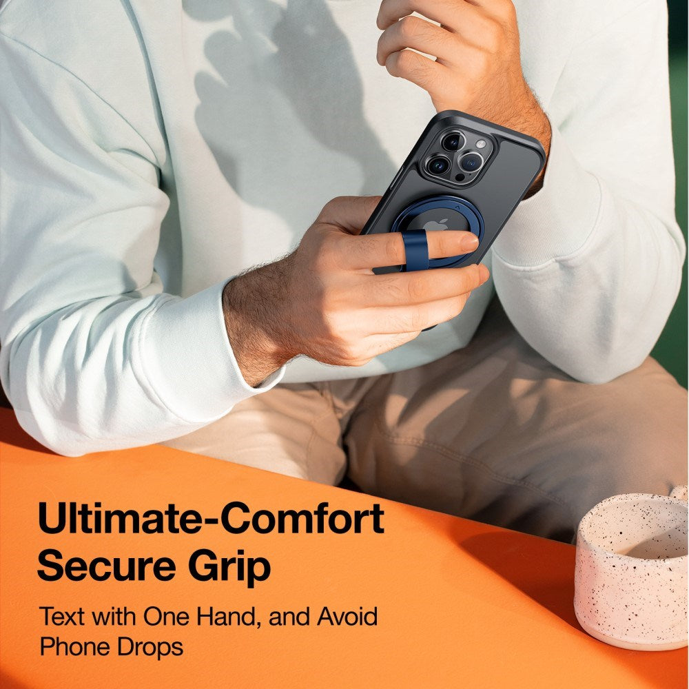 Torras MagSafe-kompatibel metallringholder med stativ - blå