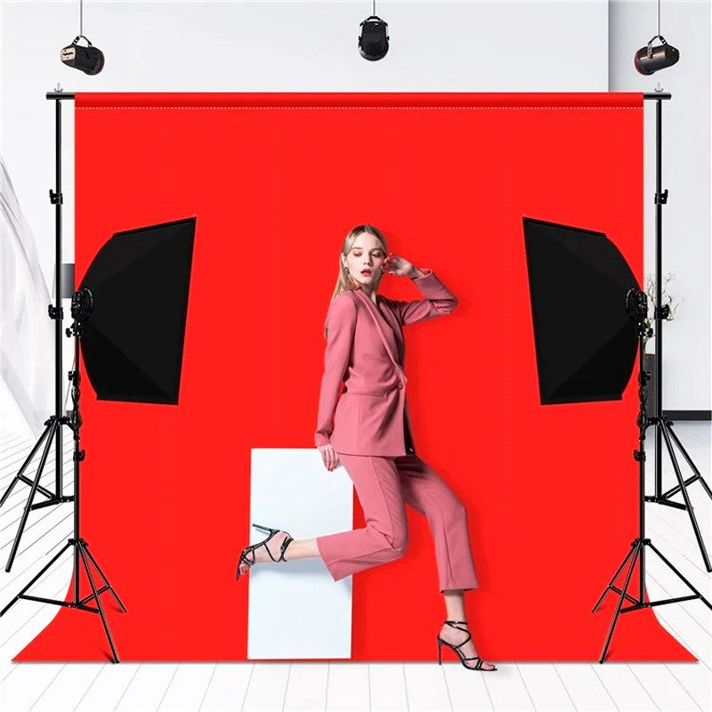 Fotobaggrund m. Klemme 2 x 2 m - Rød