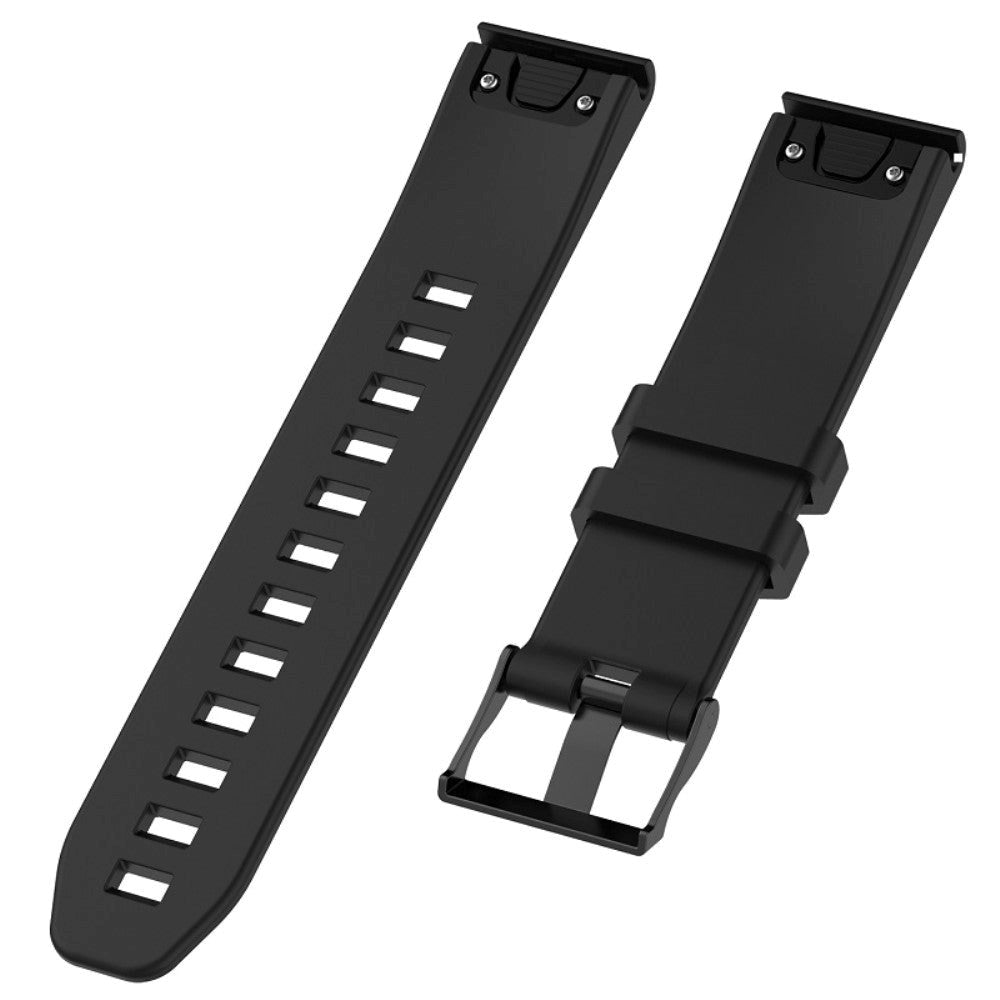 Universal Garmin Grooved Silikon 22mm QuickFit Strap - Svart