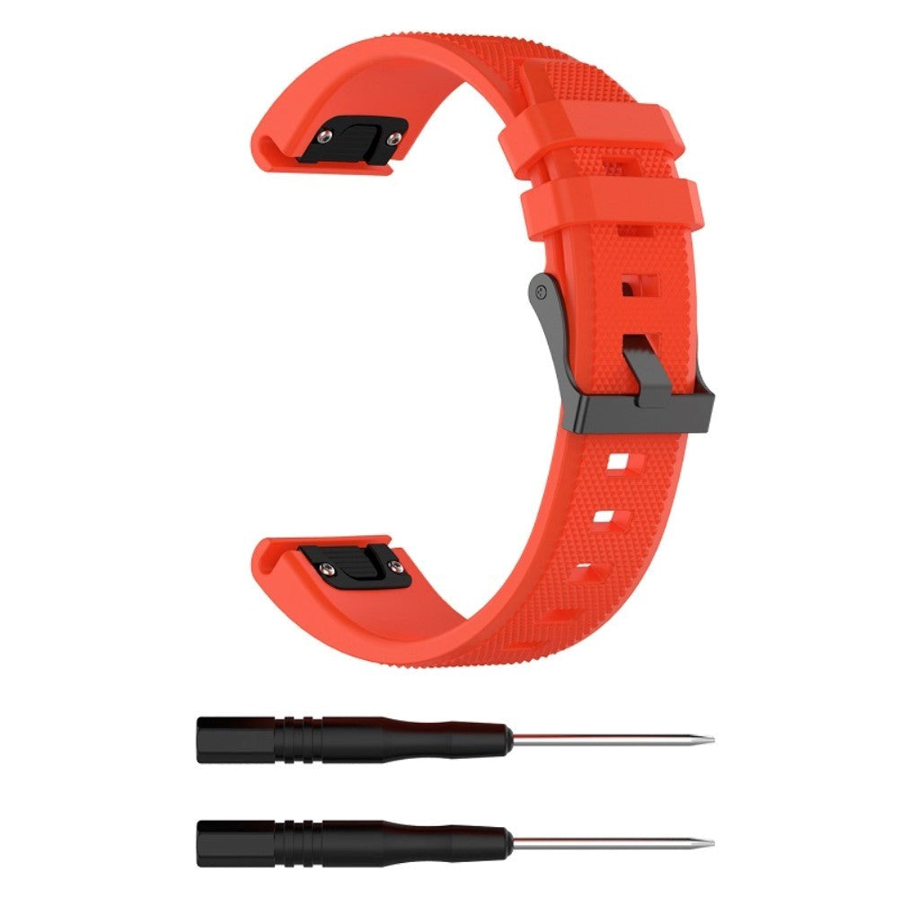 Universal Garmin Grooved Silikon 22mm QuickFit Strap - Oransje