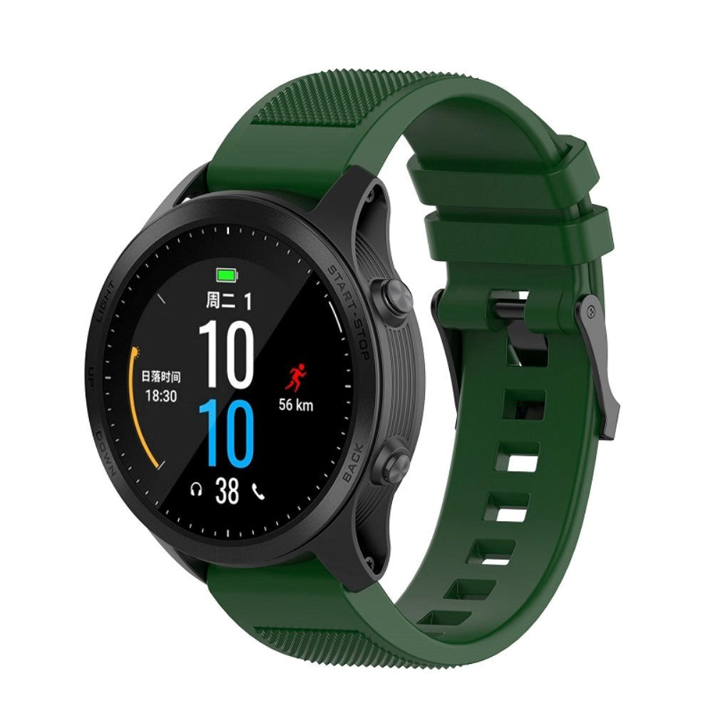 Universal Garmin Grooved Silikon 22mm QuickFit Strap - Militærgrønn