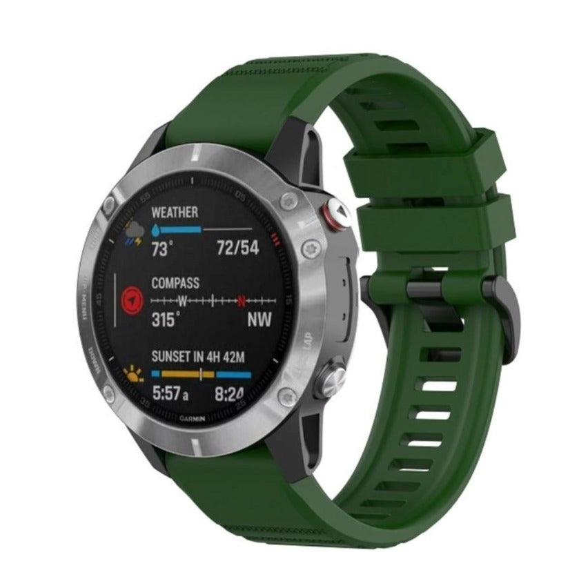 Universal Garmin 22 mm QuickFit riflet silikonstropp - Army Green
