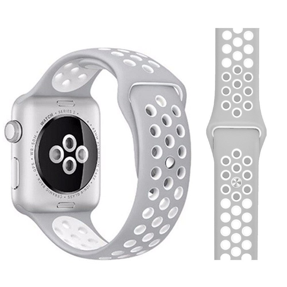 Apple Watch Tofarget Silikon Smartwatch-rem (38/40/SE/41/42 mm) - Grå / Hvit