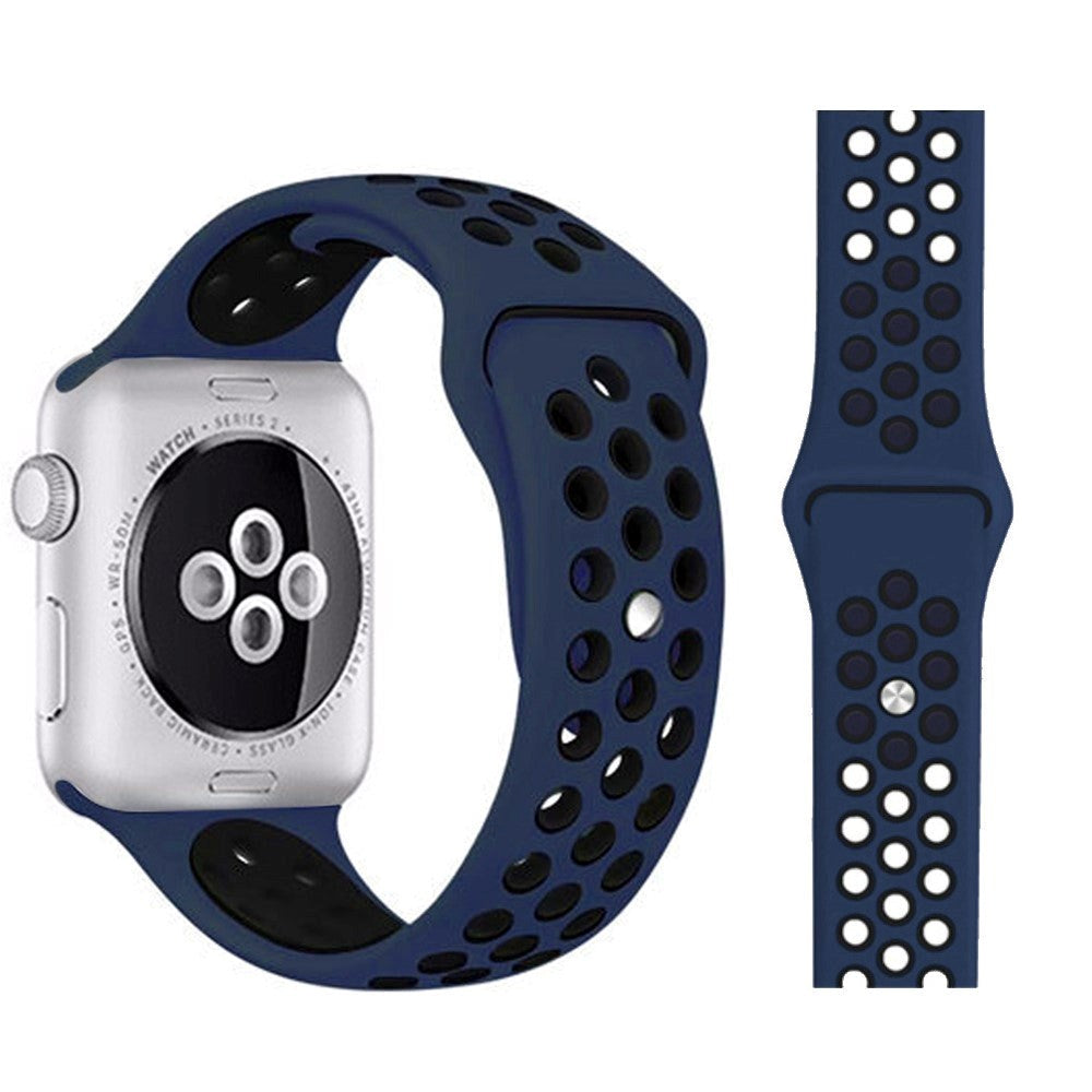 Apple Watch Tofarget Silikon Smartwatch-rem (38/40/SE/41/42 mm) - Mørkeblå / Svart
