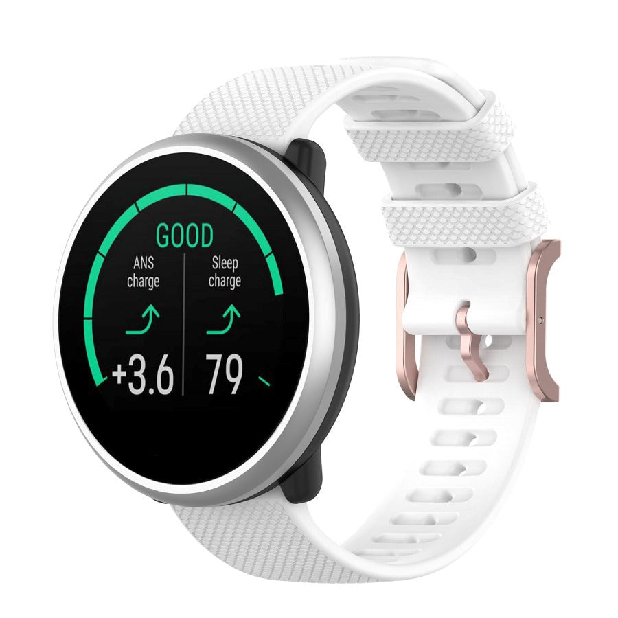 Smartwatch silikonrem (20mm) rutete - Hvit