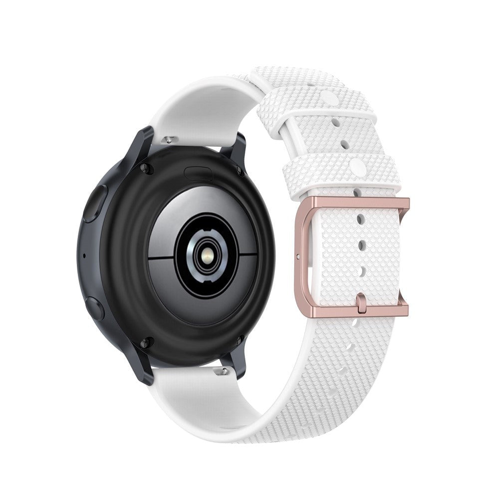Smartwatch silikonrem (20 mm) prikket - Hvit / Rose gull