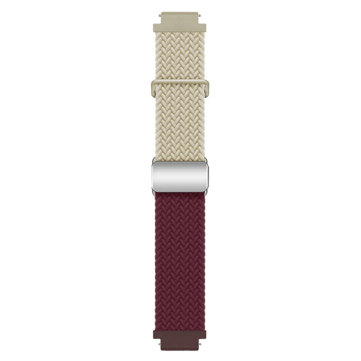 EIDERWOOD Universal 18mm Woven Smartwatch Rem - Beige / Rød