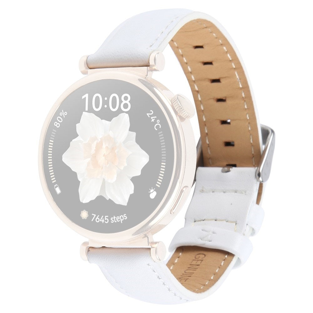 EIDERWOOD Garmin Lily 2 Active / Lily 2 Ægte Læder Urrem - Hvid