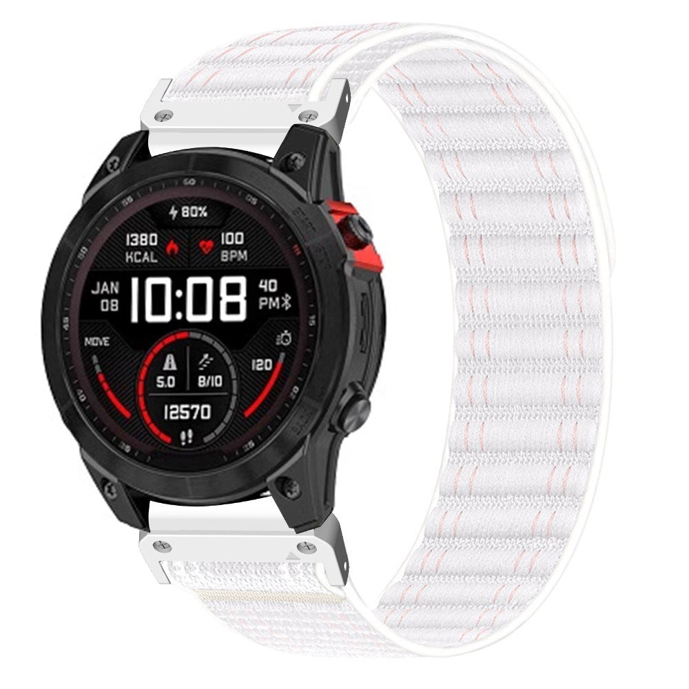 Universal Garmin 22mm QuickFit EIDERWOOD Nylon Loop Smartwatch Rem - Hvid
