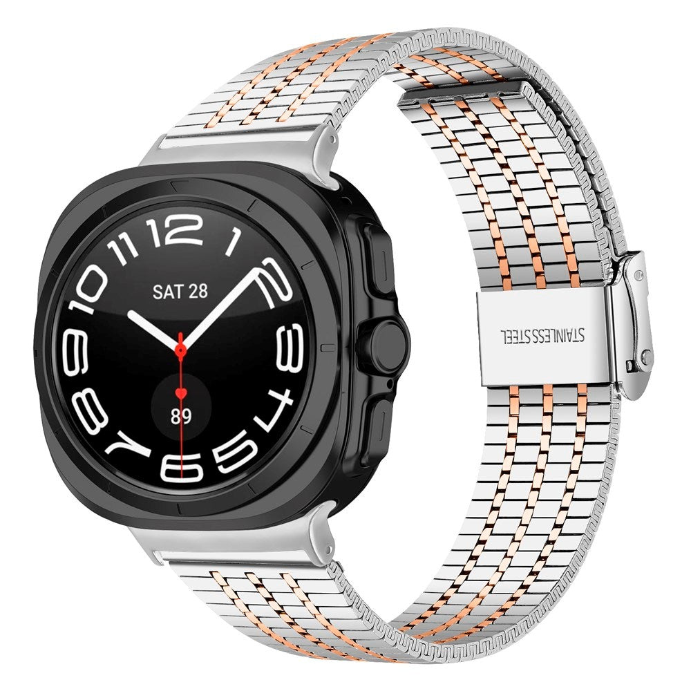 Samsung Galaxy Watch 8 / 8 Classic (40 / 44 / 46mm) - EIDERWOOD Stål Rem - Sølv / Rose Gold