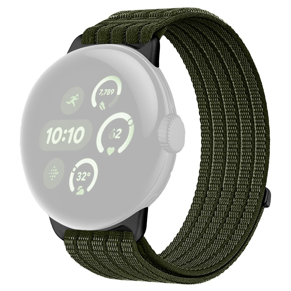 Google Pixel Watch 4 / 3 (45mm) EIDERWOOD Nylonrem - Mørkegrøn