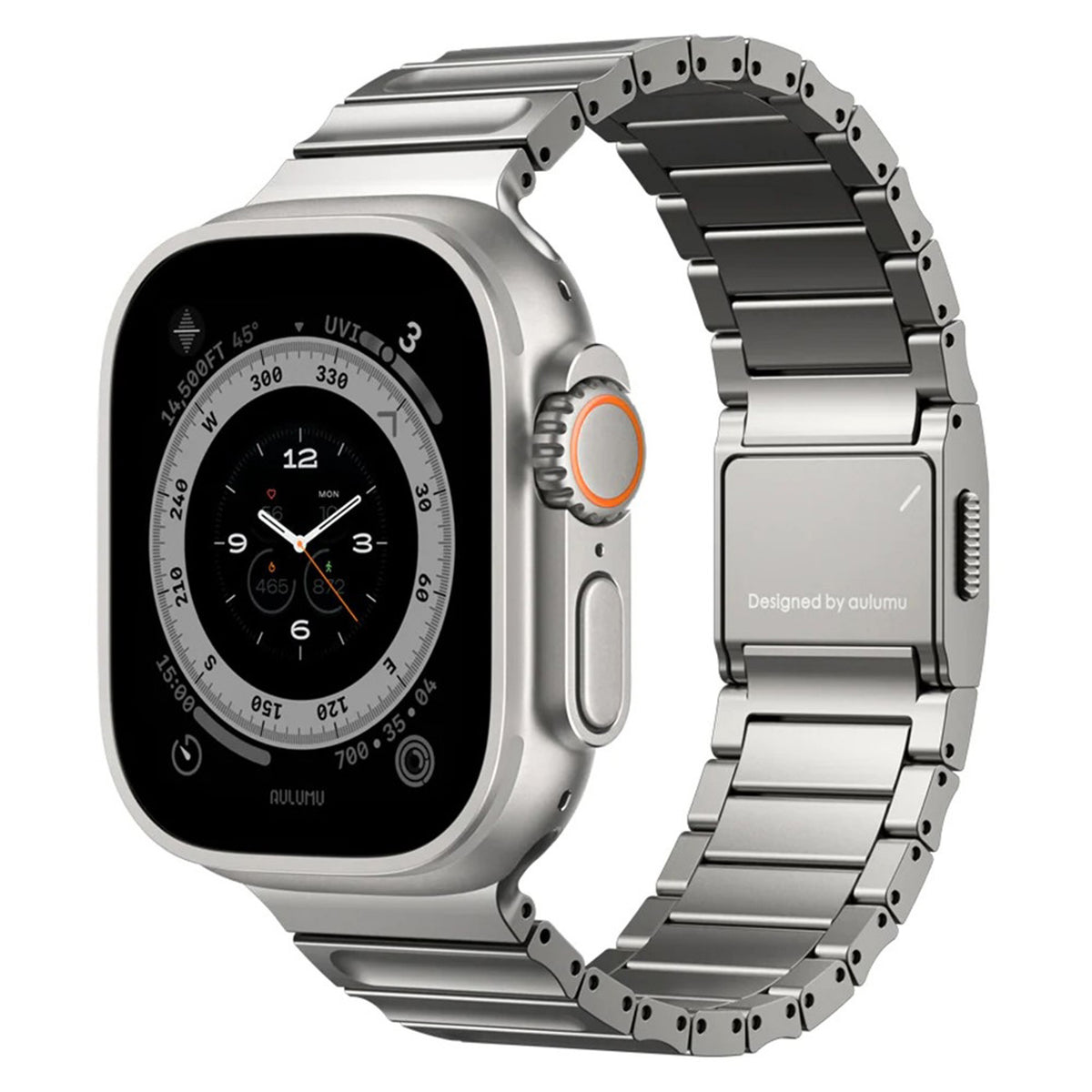 Aulumu Apple Watch (42/44/SE/45/46/49mm) C01 Titanium Urrem - Sølv