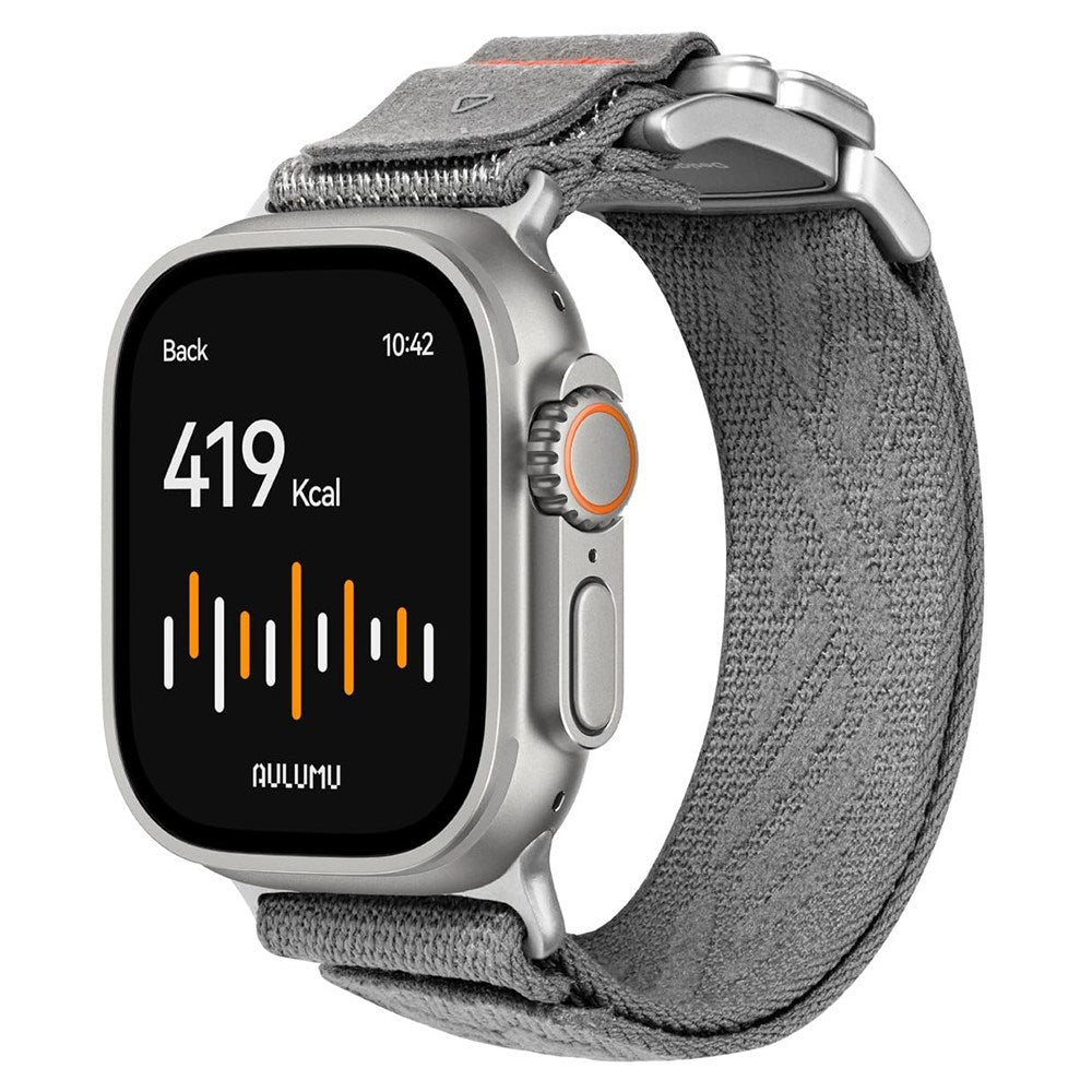 Aulumu Apple Watch (42/44/SE/45/46/49mm) C03 Nylon Urrem - Sølv
