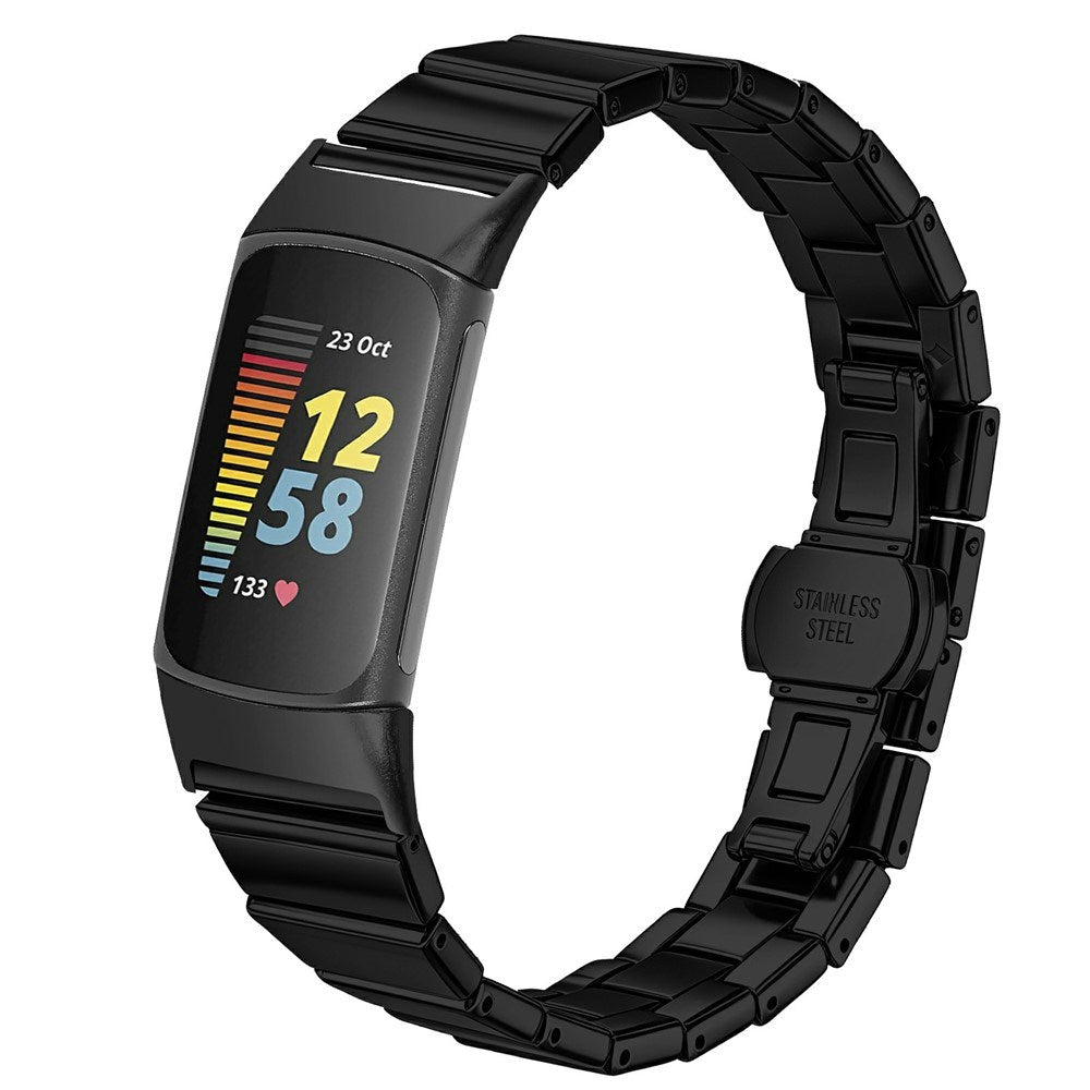 Fitbit Charge 6 / 5 EIDERWOOD Metal Smartwatch Rem - Sort