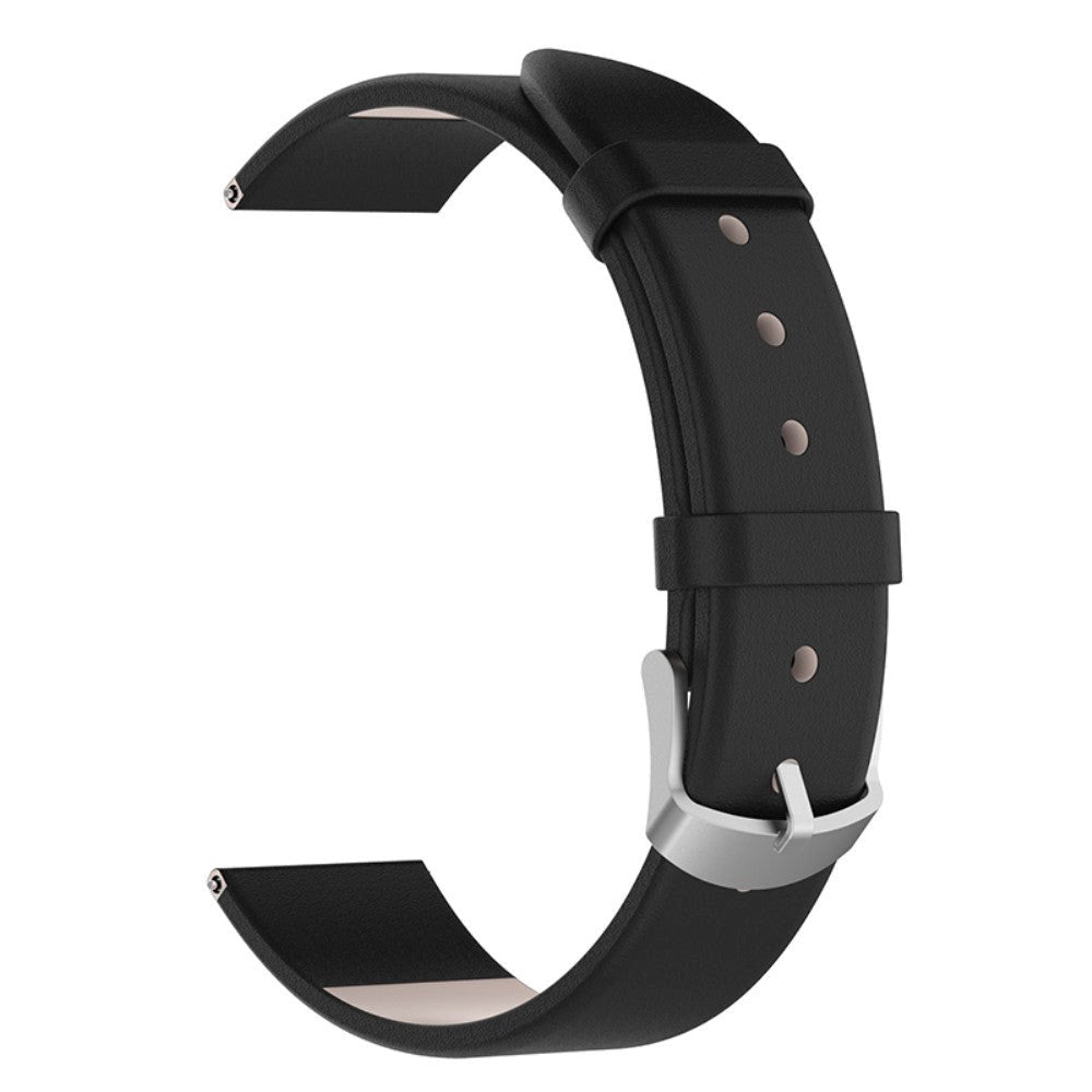 Universell stropp for 20mm Smartwatch - Skinn - Mattsvart